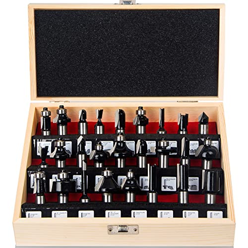 TAIWAIN 26 Pack Bit Cabinet Door Router Bit Set Cutter ...