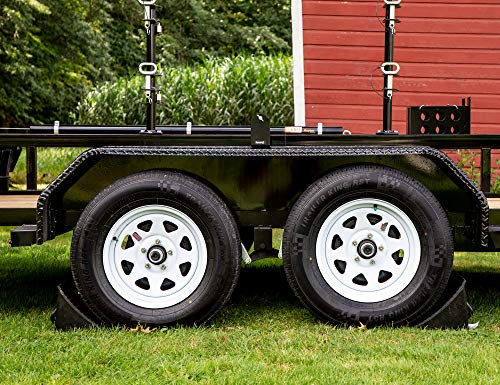 Image of Buyers Products WC2556A Heavy Duty Rubber Wheel Chock, 7x10.25x8.13 Inch, Molded Hand Hold, Oil Resistant Tire Chocks, OSHA Compliant, Ideal for Vehicle Storage, Trailers, Shipping Docks