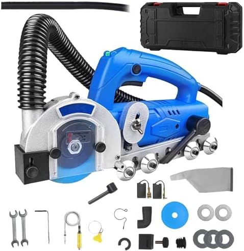 1200W Electric Tile Gap Cleaner & Joint Tool, 9000 RPM Dustless Porcelain Floor Cleaning Machine with Transparent Cover, Ideal for Crevice & Slotting Cleaning