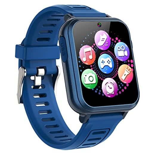Smart Game Watch for Kids, Kids Smart Watch with 16 Puzzle Games 1.44" HD Touch Screen Music Player Camera Video Recorder Alarm Clock Pedometer Educational Learning Toys Boys Girls (Blue)