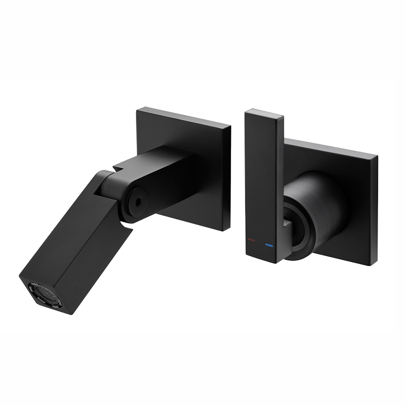 Robinet d'évier de salle de bain moderne pliable noir rotatif en laiton