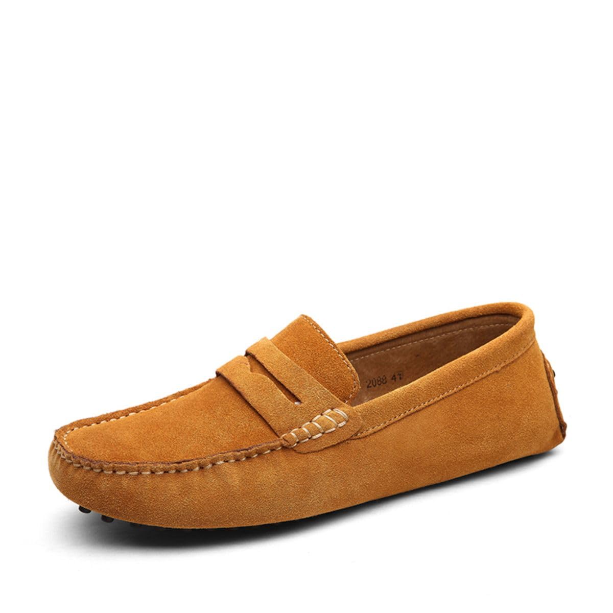 Hombres Elegante Hebilla Mocasines Comodidad Ante Zapatos de Conducir Estiloso Pantuflas Holgazanes Slip On Verano Plano Cuero Zapatos de Conducción 38-49 EU
