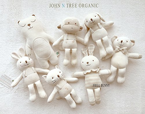 Organic Cotton Baby First Friend (Hello! Little Bunny) Attachment Doll For Baby, Pillow Buddy,Organic Toy 15.7 Inches Tall #TOP3