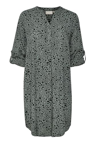Robe au-dessus du genou KAFFE à manches longues et col V casual pour femme