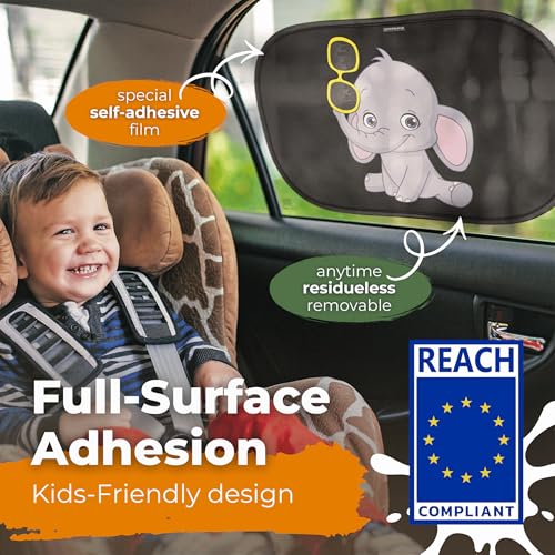 Image of CARAMAZ Car Window Shade for Baby with Certified UV-Protection 2 Pack - 20 inchx12 inch