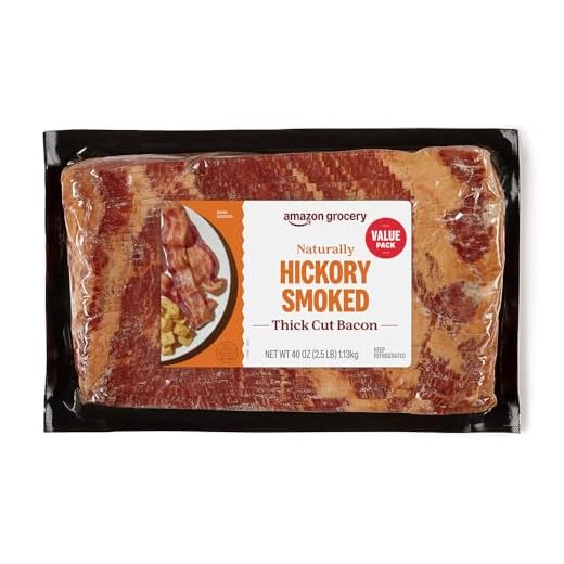 Amazon Grocery, Thick Cut Hickory Smoked Bacon, 40 Oz