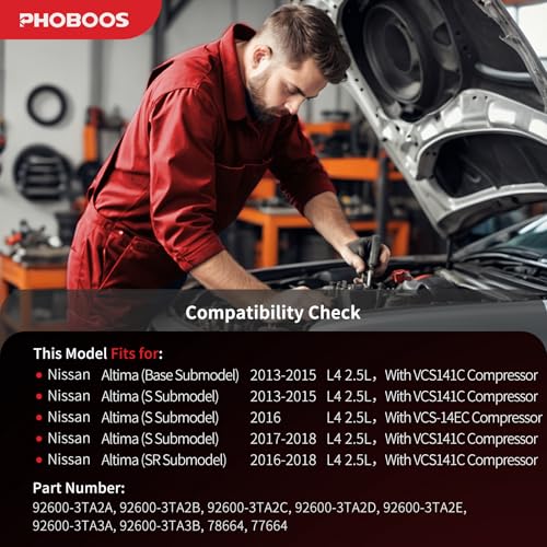 Image of PHOBOOS A /C compressor with Clutch Compatible with Nissan Altima