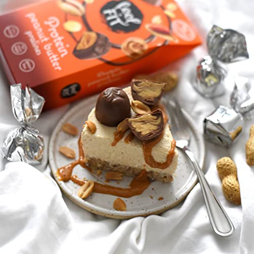 Feel FIT Protein Erdnussbutter-Pralinen in hochwertiger Milchschokolade, ohne Zuckerzusatz, 17% Eiweiß, glutenfrei 33 g (1 Packung)