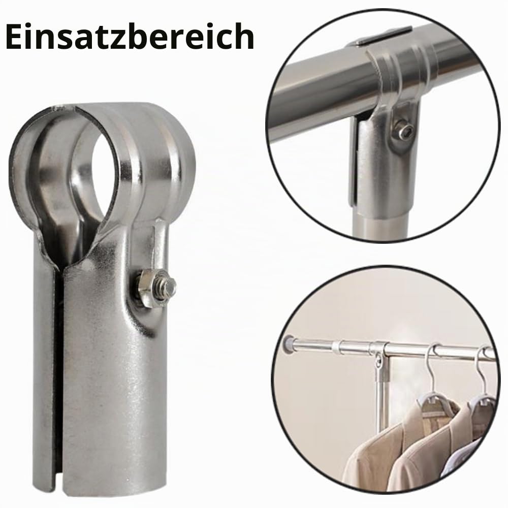 TopHomer 8 Stück Endschienenklemme, 3,5 cm Edelstahl T-Rohrschelle Verbindungsstück Kettenglied-Zaunklemmen mit Schrauben und Muttern für Zuhause, Lager, Geschäfte