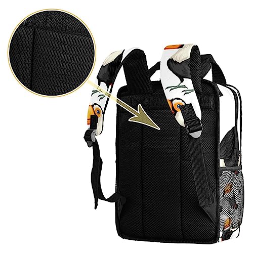 Sac à dos oiseau unisexe blanc multicolore ajustable 35.5x26x12 cm - 4