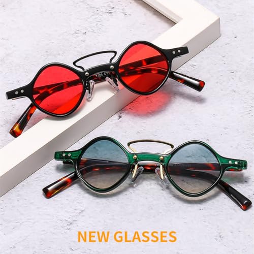 Lunettes de soleil carrées rétro à double ponts violet léopard