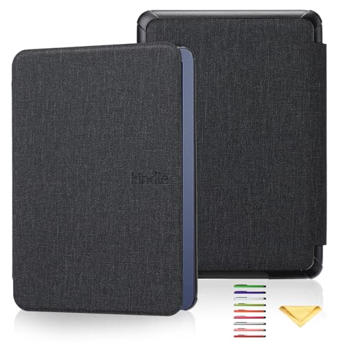 Case for 7" Kindle Paperwhite 12th Generation 2024 & Kindle Colorsoft Signature Edition 7 inch 2024, UUcovers Slim Lightweight Thin Shell PU Leather Soft TPU Bumper Cover with Auto Sleep/Wake, Black