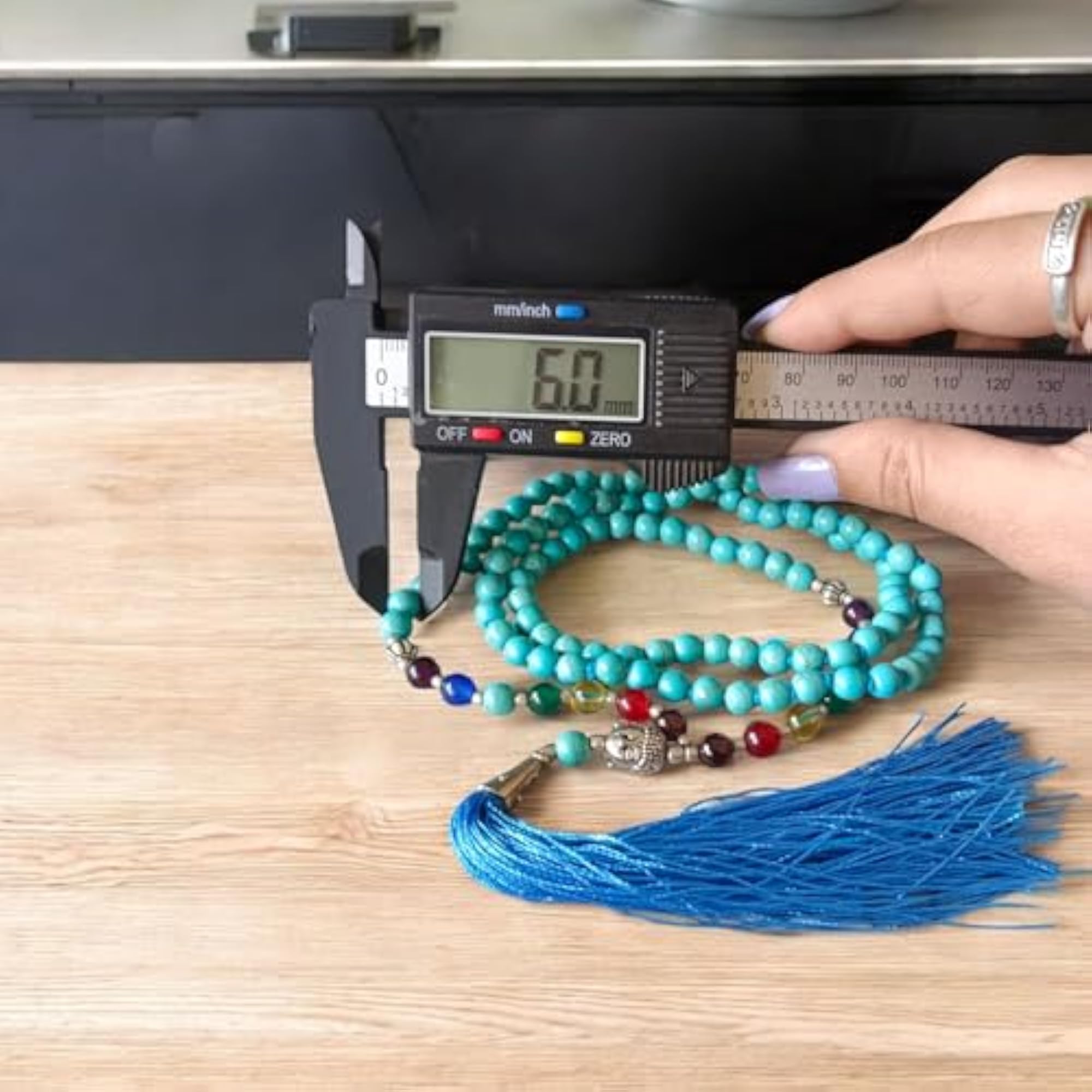7 Chakra with Turquoise Mala - Seven Chakra Mala - 108+1 Beads 6MM -Lab Certified