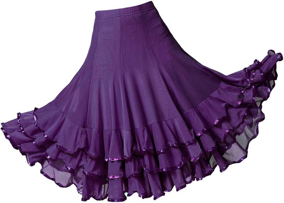 新品　豪華　社交ダンス　スカート　ピンク　パーティ　ワルツ　ステージ　4840 新品 豪華 社交ダンス スカート ピンク パーティ ワルツ ステージ 4840