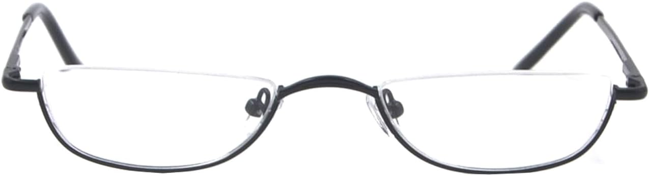 SIKAITE Portable Half Moon Reading Glasses for Men Women Round Readers (+1.50, Black) - Image 3
