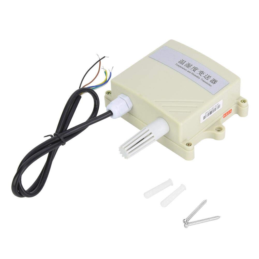 Sensor de Temperatura, 4-20mA Alta Precisión IP65 Impermeable Montado en la Pared Colector de Temperatura y Humedad Transmisor/Sensor Higrómetro Termómetro Prueba Humedad Ambiental para Invernaderos