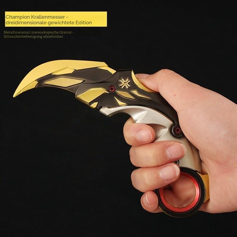 UGLYAF Valorant Karambit Messer Champion Set Valorant Krallenmesser Modell (Schwarz)