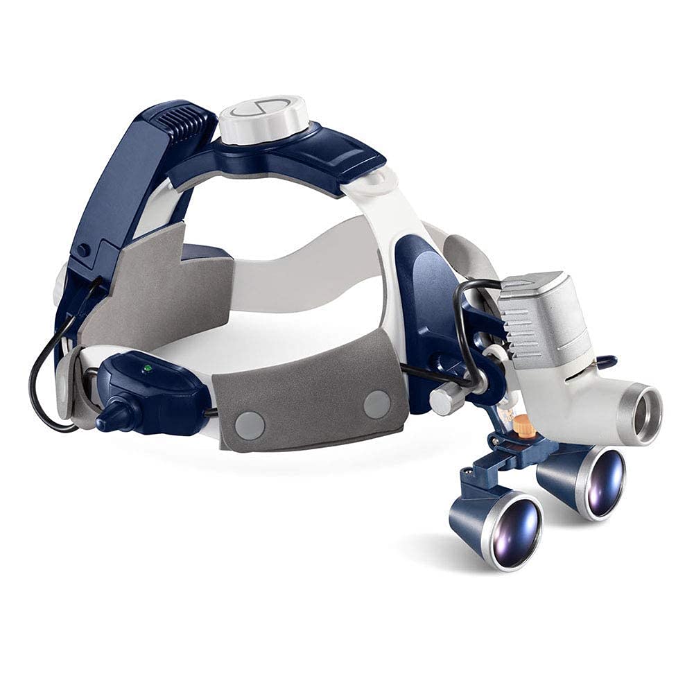 HTTGDGDH Magnifying Glass Loupes, Magnifier Binocular Headband Loupes 2.5X 3.5X Optical Glass Magnifying Glass With 5W Headlight