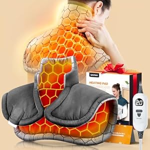 Almohadilla de calentamiento rápido de 1 minuto con infusión de grafeno, almohadillas térmicas con peso para el cuello y los hombros y la espalda, envoltura térmica con 6 opciones de calor, 4