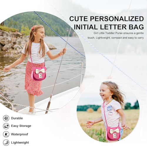 Birthday Gifts for 2 3 4 5 6 7 8 9 10 Year Old Girls, Toddler Kids Purse Little Girl Mouse Ear Bow Personalized Initial Purse4