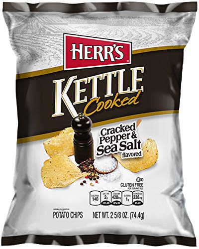 Herr's - Salt and Pepper Kettle Chips, Pack of 24 bags