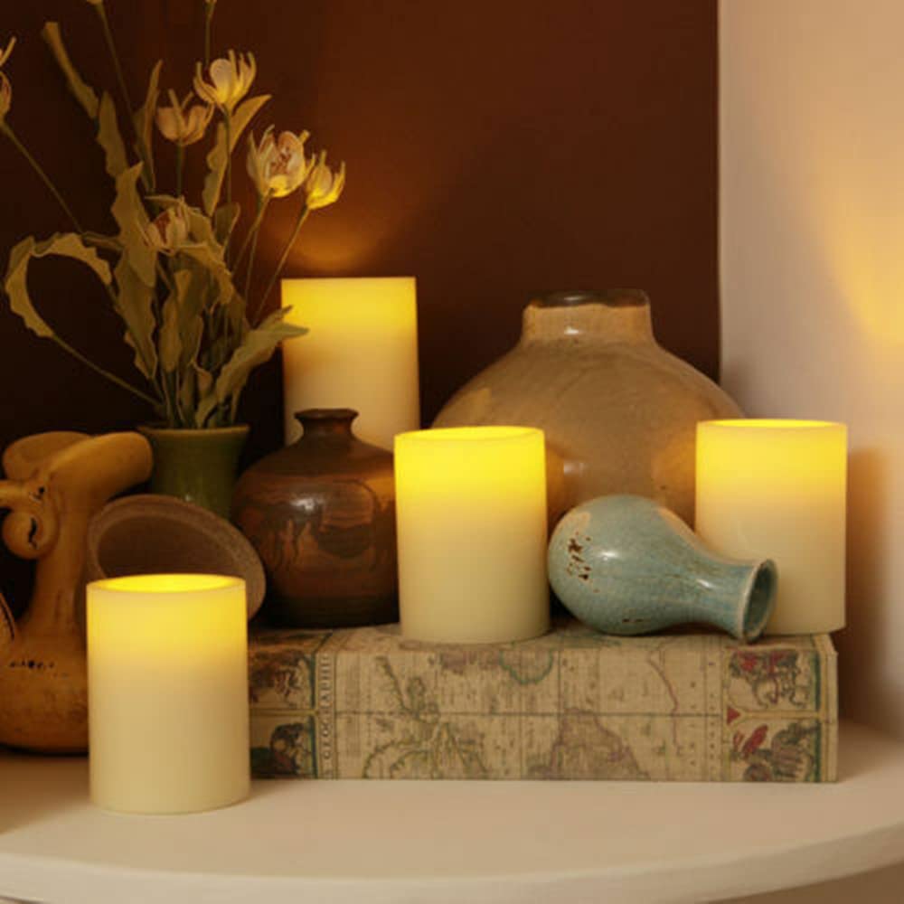 6 Candele Coniche Nere Senza Fiamma Tremolanti Con Timer Remoto A 10 Tasti Portacandele A Led A Batteria Con Finestra~p151375492 - Foto 5