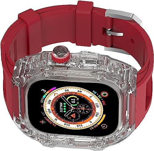 Correa de goma transparente para Apple Watch de 44mm a 49mm ideal para entrenamientos intensos