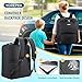 YOREPEK Backless Booster Car Seat Travel Bag Backpack for Airplane, Foldable Booster Car Seat Cover with Lauggage Strap, Compact Stroller Bag for Airplane Fits for Gb Pockit(All Black)