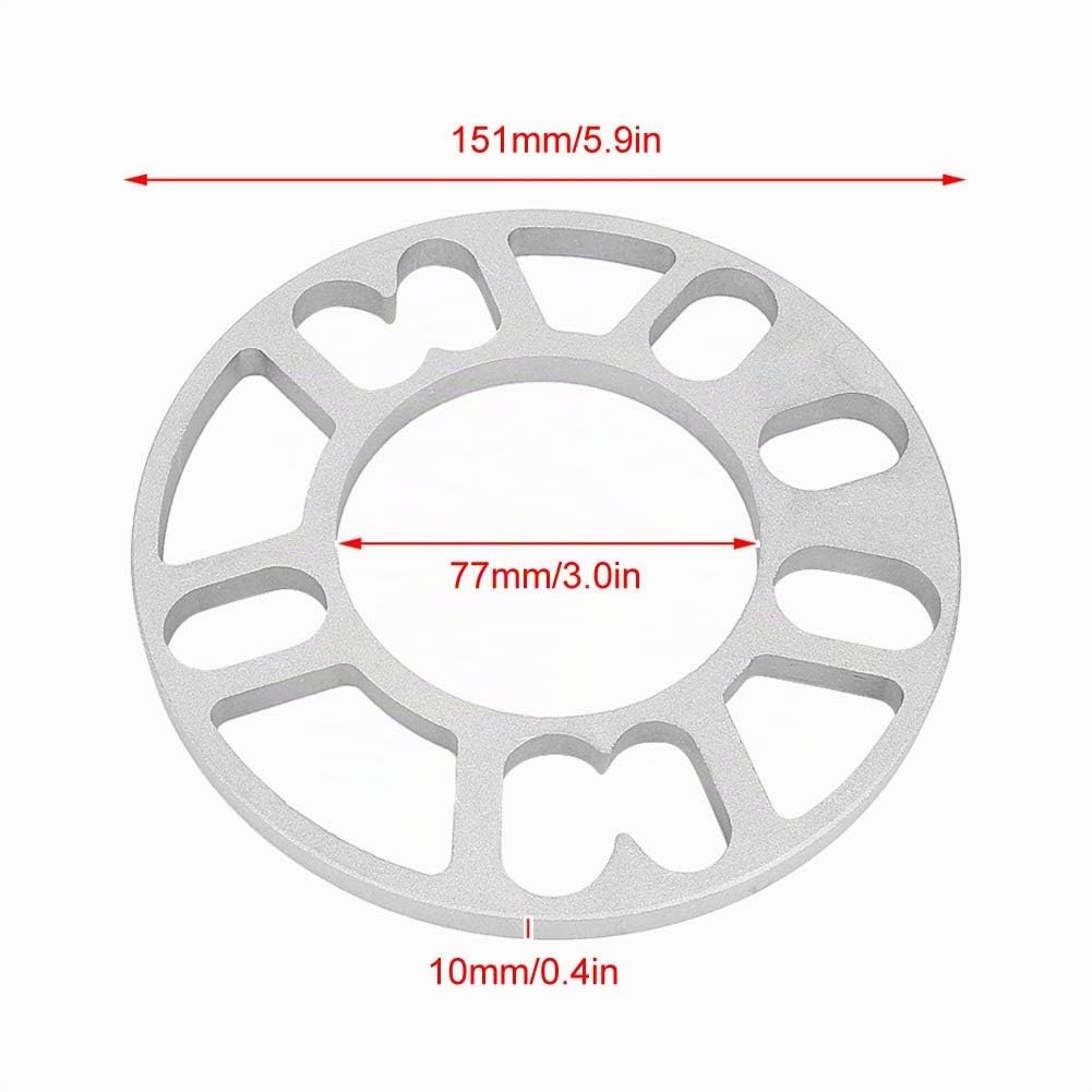 VOBOR 2 Piezas Separadores de Ruedas para Coches, Espaciadores Universales de Aleación para Llantas 10 Mm, Espaciador de Rueda de Vehículo Universal RARA Ruedas de Perno 4/5