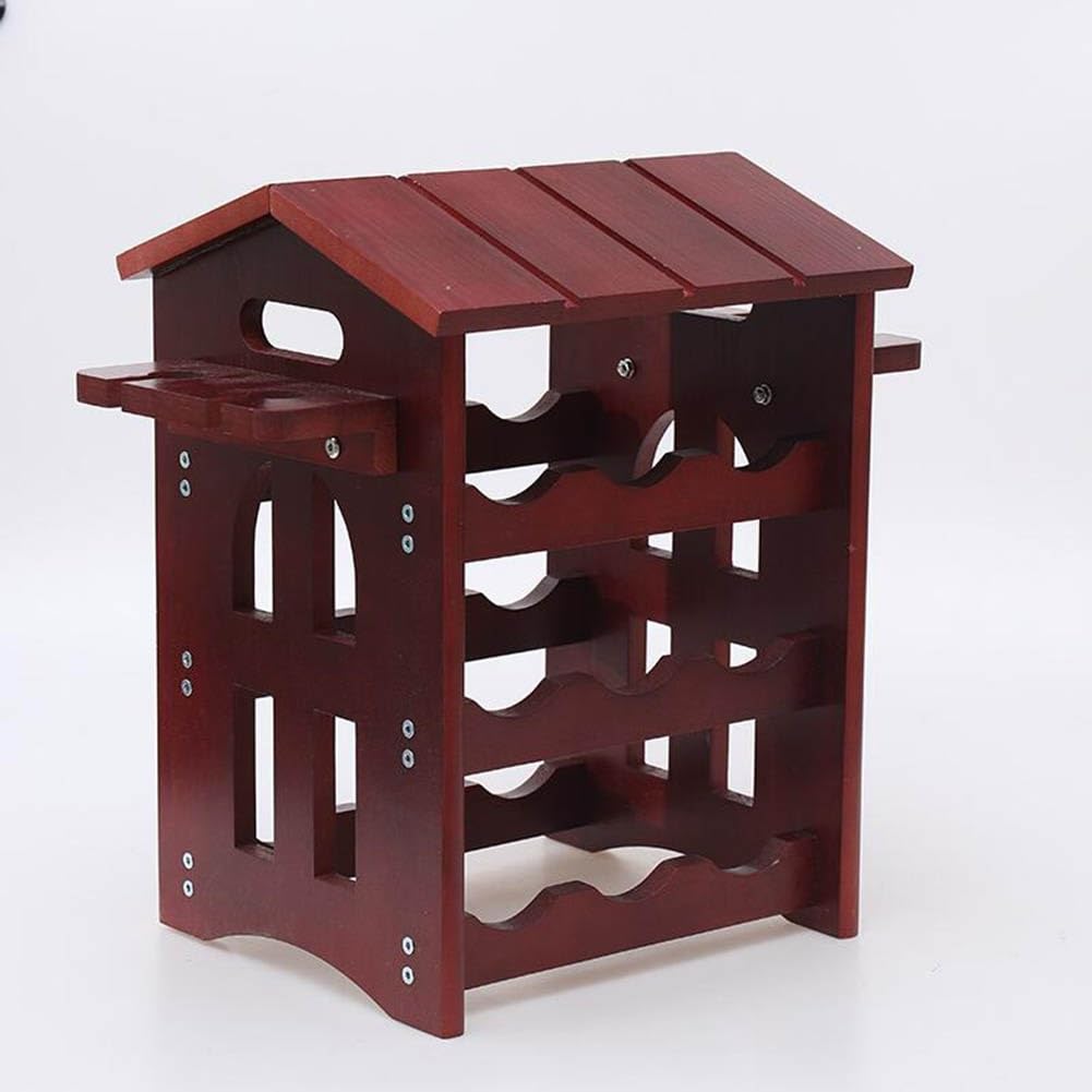 Questo portabottiglie in Legno autoportante per Piano Cucina, con 9 posti a Sedere, è Un Supporto per Bottiglie Fai-da-Te, Un ripiano Organizer per riporre e organizzare Il Vino nel Mobile b