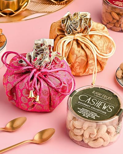 Image of Hyperfoods Dry Fruits Gift Pack for Bhai Dooj | Mixed Dry Fruits Combo Pack with Potli | Roasted Dry Fruit Gift Box | Bhai Dooj DryFruits Combo | Nuts and DryFruits Hamper Tray