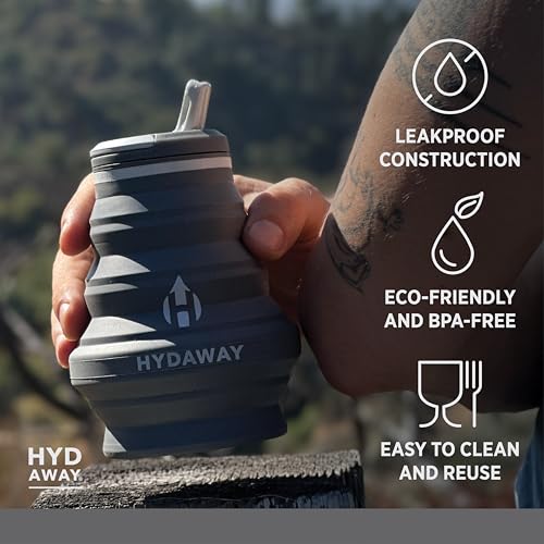 Image of HYDAWAY 17oz Collapsible Water Bottle - BPA-Free, Leakproof, Lightweight, and Space-Saving - Perfect for Travel, Hiking, and Everyday Hydration