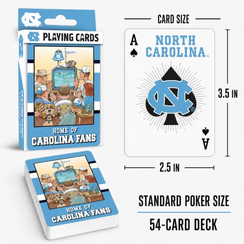 Image of Masterpieces Officially Licensed NCAA UNC Tar Heels Playing Cards for Fans - 54 Card Deck for Adults