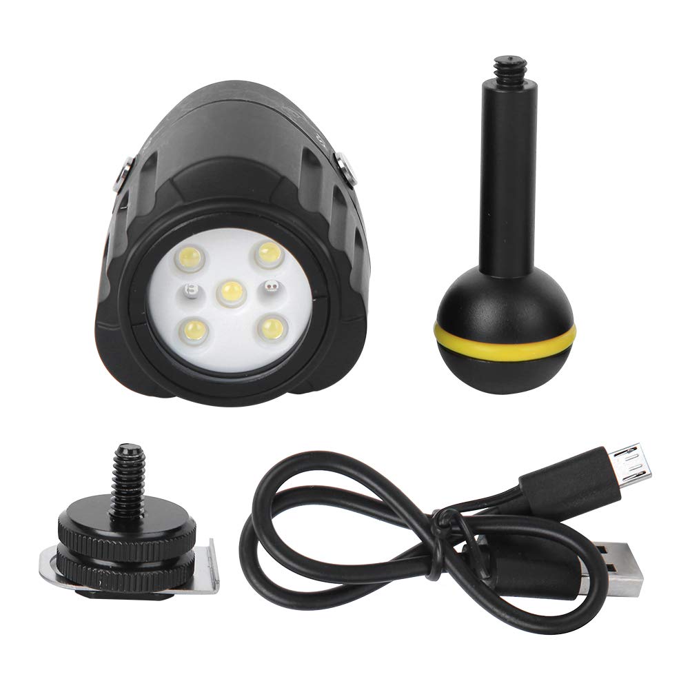 Luce Subacquea LED, Lampada Video Impermeabile per Fotografia e Riprese Subacquee fino a 40 m, Illuminatore da Immersione per Fotocamera, Action Cam e Attrezzatura Diving