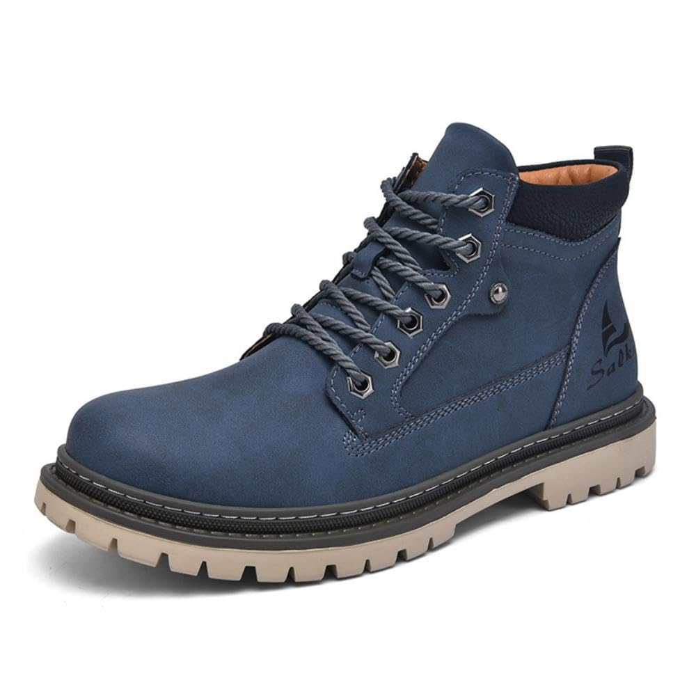 Męskie Skórzane Sznurowane Buty Turystyczne Outdoor Wodoodporne Casualowe Botki Antypoślizgowe Trekkingowe Obuwie