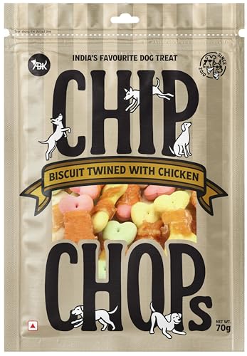 Image of Chip Chops Chicken Dog Biscuits Treats with Real Chicken Flavor, Crunchy High Protein Dog Snacks for Training & Rewards, Healthy Puppy Adult Senior Dog Treats for All Breeds, Tasty Pet Snack 70g Pack