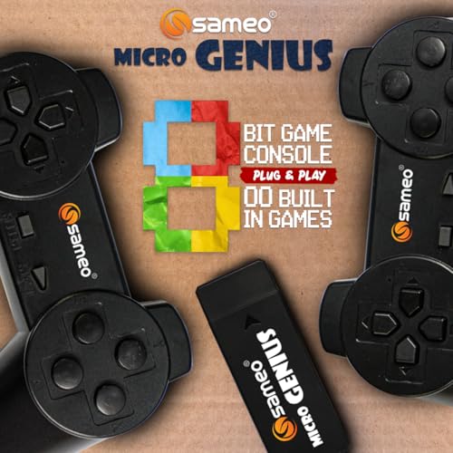 Image of Sameo Micro Genius 8 Bit HDMI Gaming Console for kids with 800 Built in 1 Classic HD Games Toy Birthday Gift for Boys Girls - Red