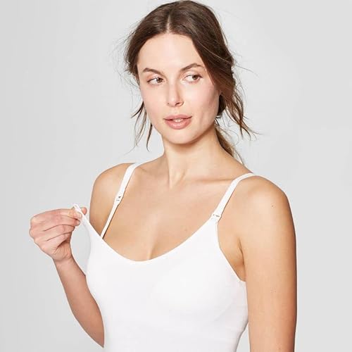 Auden Women's Nursing Seamless Cami - (As1, Alpha, X_L, Regular, Regular, White, Xlarge) #TOP1