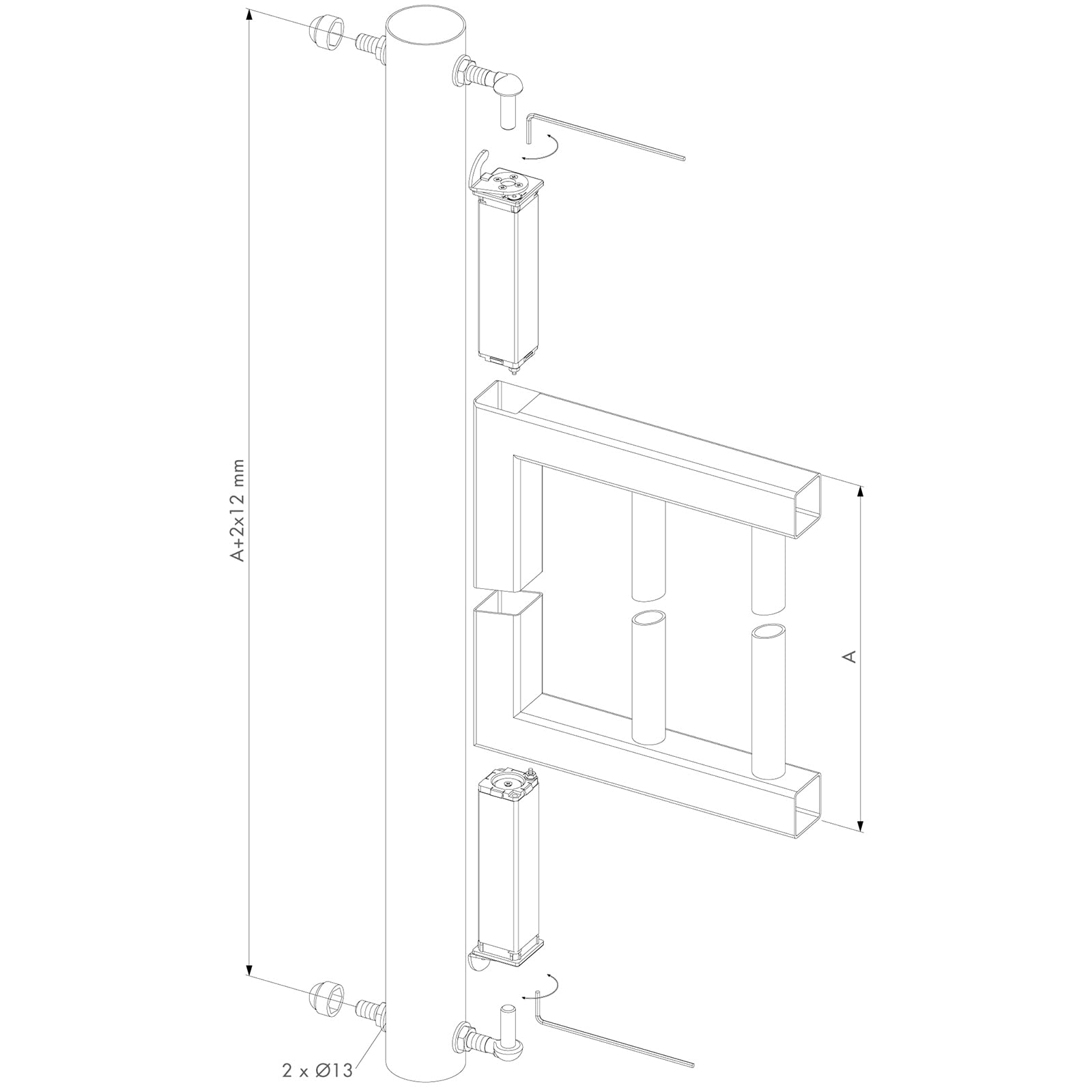 1 para prętów sprężynowych L = 150 mm / 40 x 40 cm