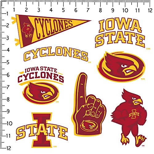 Image of Iowa State University Vinyl Sticker Pack - 8 Waterproof Cyclones Logos, Mascot, Pennant & Wordmark Decals for Laptop, Water Bottle, Tablet, Car, Skateboard & More - Officially Licensed Variety Set