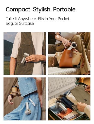 Image of JISULIFE Handheld Fan Pro1S - Next-Gen Airflow: Up to 40h Runtime, Metal Body - Enduring Quality, 1-100 Speed Scroll Wheel, 5000mAh-Portable Fan for Travel, Gifts for Women Men(Amber Gold)
