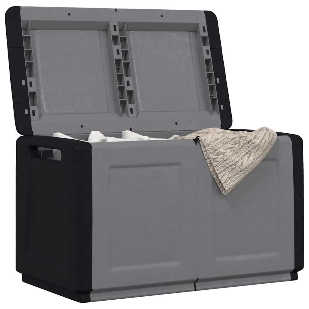 Garten-Aufbewahrungsbox 96x53x57 cm 230 L Dunkelgrau Schwarz Wetterfeste Aufbewahrungsbox für Auflagen und Kissen mit UV-Schutz und Stauraum