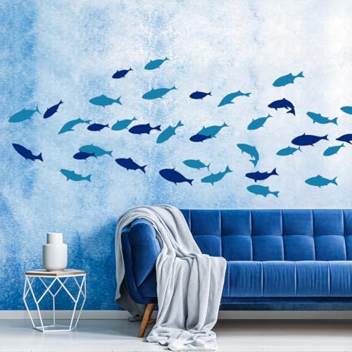 Vinilo Decorativo SHUCHING Pez Azul para Pared y Nevera miniatura 3
