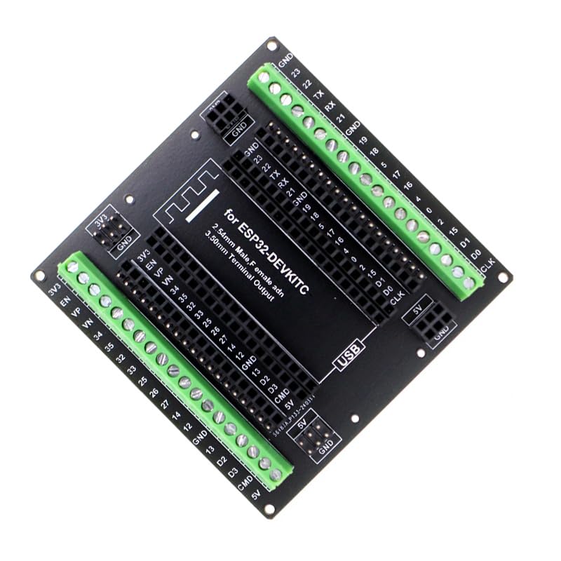 Module ESP32 Shield à vis, DC 3,3 V-5,5 V 38 broches GPIO 1 à 3 carte d'extension pour ESP32 ESP-WROOM-32 ESP32-DevKitC