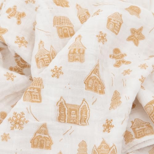Image of Little Unicorn Muslin Swaddle Blanket for Newborns & Infants | Soft & Breathable Fabric | Set of 3 Baby Blankets for Swaddling, Nursing, Shower Gifts (Snow Day)