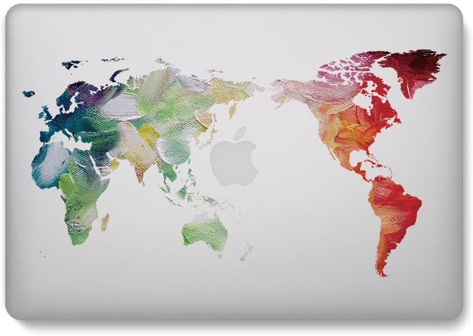 Laptop Case Compatible with MacBook Pro 15 Inch Case 2019 2018 2017 2016 Release Model A1990 A1707 with Touch Bar & Touch ID, Plastic Hard Shell Case Cover & Keyboard Cover Skin, Map
