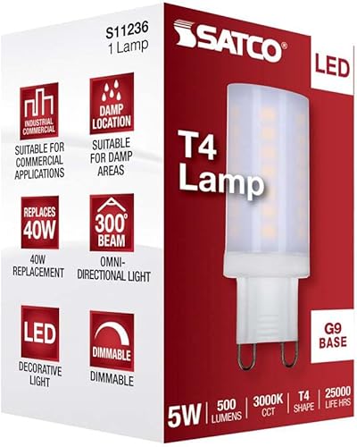 Miniatura 6 de Satco 11236-5WLEDG9830FR120VDIM (S11236) LED Bi Pin Halógenos Reemplazos