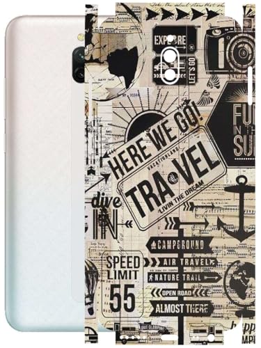 Image of AtOdds - Full Body Back Screen Guard Protector Film - Lamination Wrap Skin Sticker Compatible with REDMI 8A Dual | Scratchproof Matte Finish (Explore)