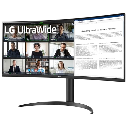 LG 34WR55QK-B 34-inch UltraWide WQHD (3440 x 1440) Curved Computer Monitor, 100Hz, 5ms, HDR10, Reader Mode, HDMI, DisplayPort, USB Type-C, Tilt/Height Adjustable Stand, Black - image 7