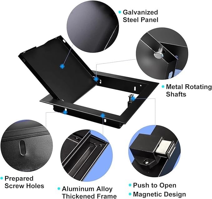 Trampilla de techo negra 50x55cm ideal para reformas de baños modernos 3